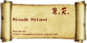 Missák Roland névjegykártya